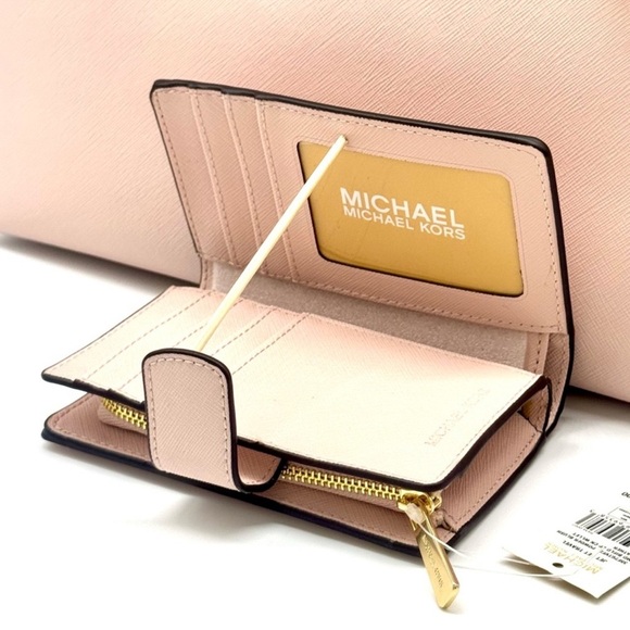 Michael Kors Sheila Large Logo Tote Bag & Matching Bifold Wallet Powder Blush - Picture 12 of 14